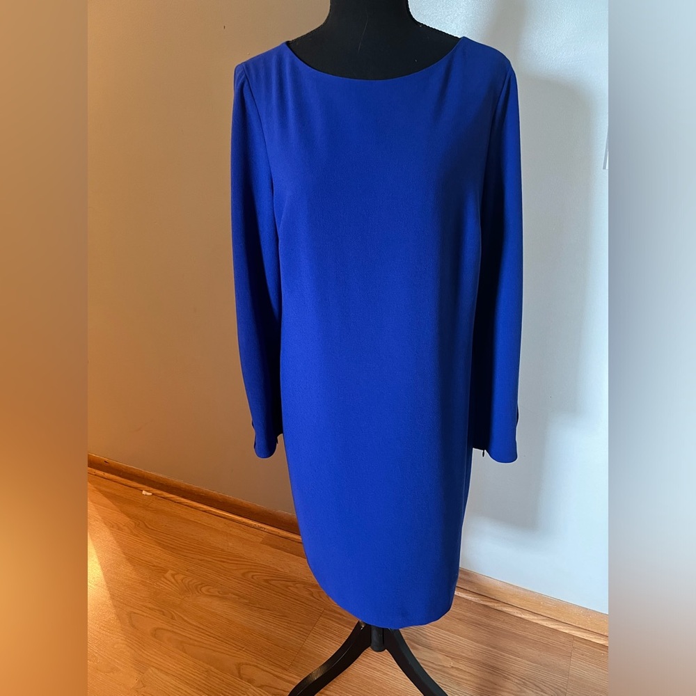 Trina Turk‎ Calistoga Royal Blue Crepe Shift Dress - Size 8